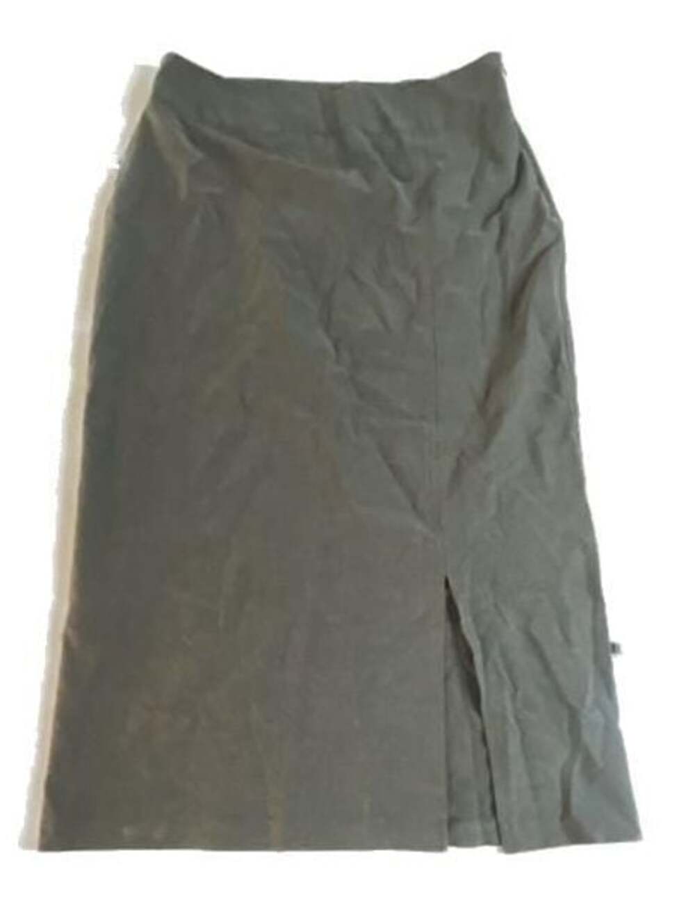 S.RAG Gray High-Waisted Side Slit Midi Pencil Skirt